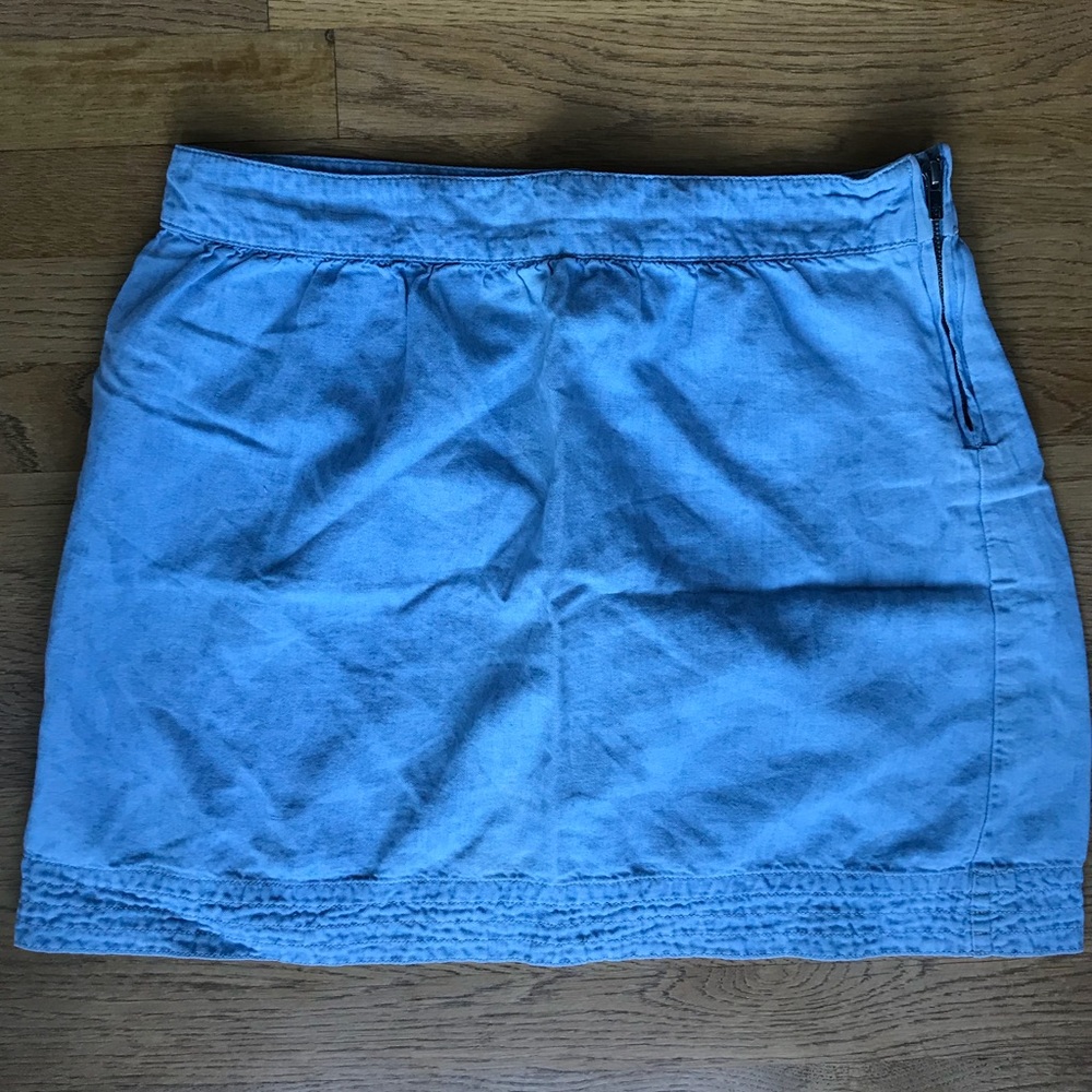 LOFT denim zip up skirt